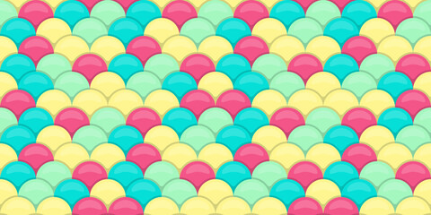 Vibrant pastel fish scale pattern.  Perfect for summer designs, playful backgrounds, or whimsical textures. © Olena