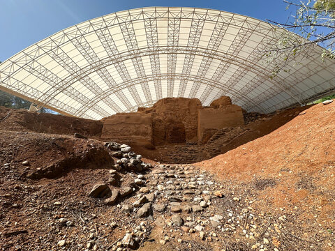 The ruins of the Canaanite city of Laish in the Tel Dan nature reserve
