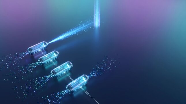 Parallel capsule emitters for staged particle stream acceleration