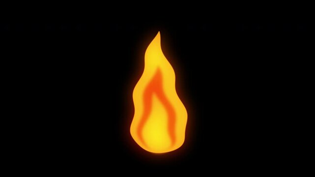 Fire burning tourch match on black background