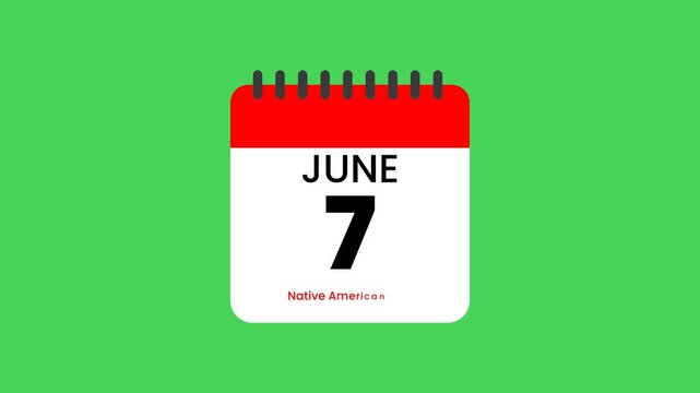 Animated Calendar Reveals June 7 Native American Day Event Reminder