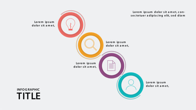 Infographic Timeline Design with Business Icons and Connected Elements, Success Process Illustration