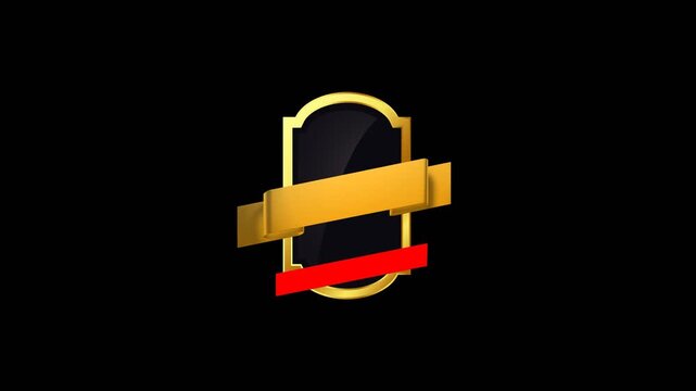 vector ribbon banner reveal effect for montage opening with alpha channel