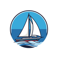 Fototapeta premium Sailboat on the Water Surface.