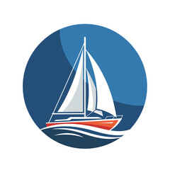 Fototapeta premium Sailboat on the Water Surface.