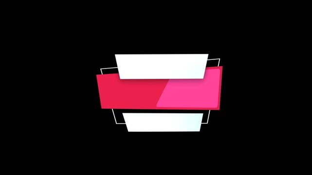vector ribbon banner reveal effect for montage opening with alpha channel
