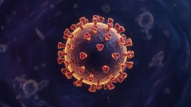 Hantavirus A Cinematic Biological Footage of a Spherical Virus
