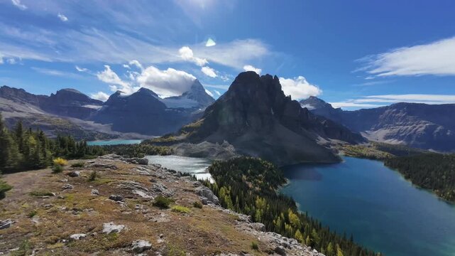Timelapse Of Mount Assiniboine And Magog Lake From Nub Peak Canada