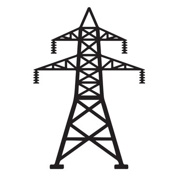 A transmission tower icon for high voltage power transmission.