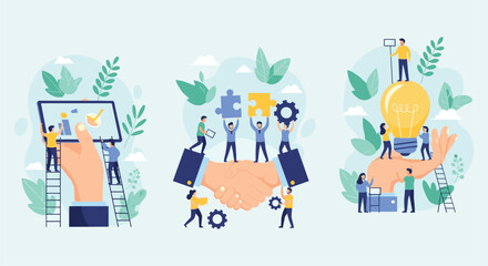 Fototapeta premium collaboration design, creative idea teamwork, partnership busines , colla