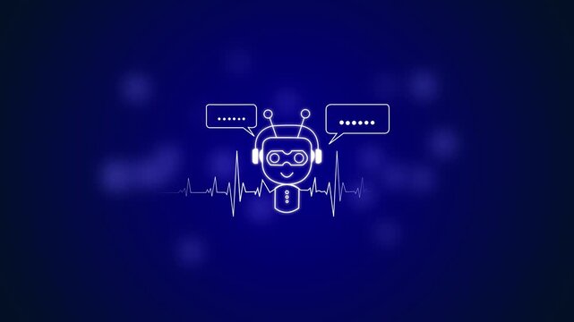 Ai assistant chatbot interface animation with microphone sound waves chatbot animation virtual assistant