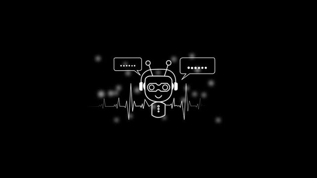 Ai chatbot interface animation with typing effect and floating dots ai chatbot animation typing animation