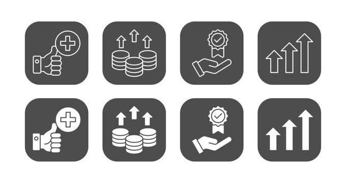 Advantage outline and solid icon style collection.
