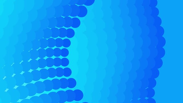 Abstract blue gradient wave pattern composed of overlapping circles, seamless loop