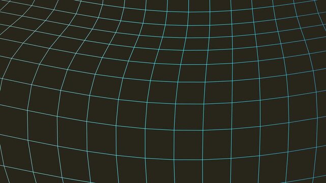 Warped grid background with a distorted perspective and neon blue lines on black
