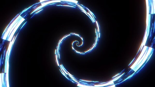 Double spiral of flowing data - abstract video element