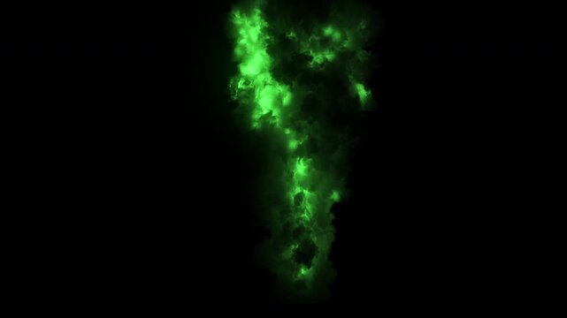 Blazing green magic smoke rising up