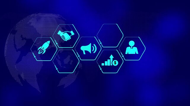 Modern lead generation process animation with glowing and connections marketing funnel sales funnel digital marketing