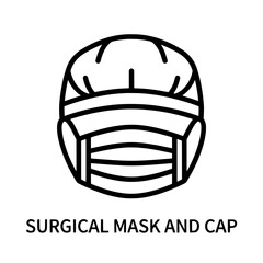 Fototapeta premium Medical Surgical Mask and Cap for Healthcare Professionals.