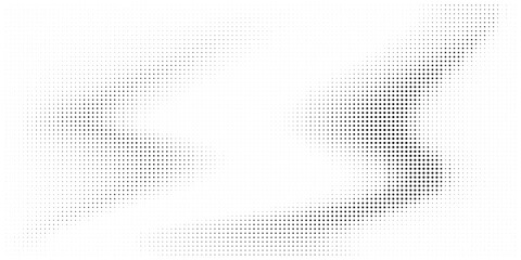 Fototapeta premium Flowing halftone wave texture pattern with halftone abstract background monochrome geometric