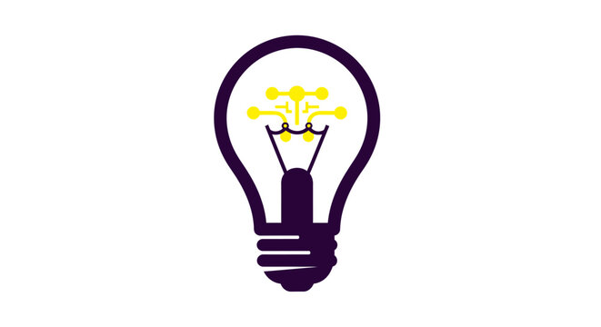 Light Bulb With Yellow Sparks.