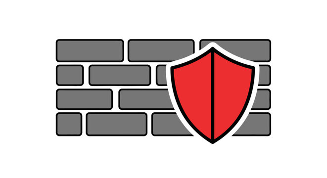Shield on brick wall protection.
