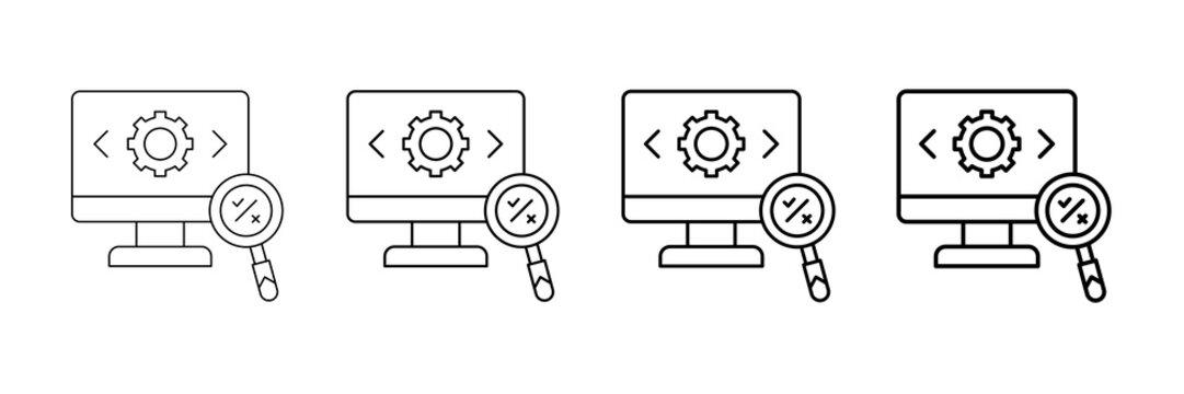 Feature Testing Icons Vector Set In Different Stroke Line Style