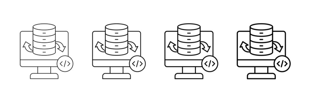 Rollback System Icons Vector Set In Different Stroke Line Style