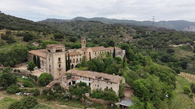 Monastery of San Jeronimo de la Murtra in Montigala, Serralada de la Marina, Badalona, Barcelona, Spain &ndash; Historic Religious Architecture and Cultural Heritage