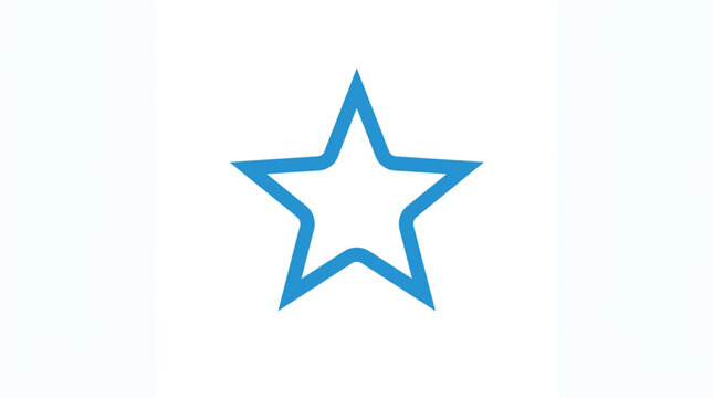 A simple blue outline of a star on a white background.
