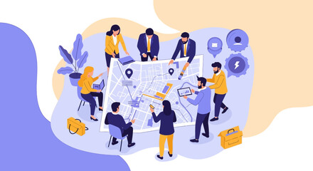 Fototapeta premium Business people working together.
