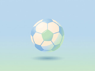 Fototapeta premium Soccer ball floating on a blue gradient