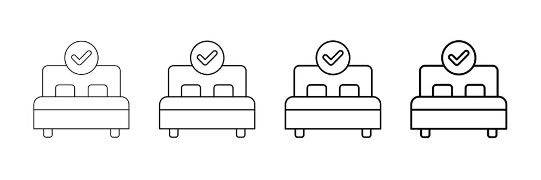 Room Availability Icons Vector Set In Different Stroke Line Style