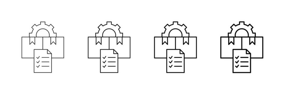 Inventory Control Icons Vector Set In Different Stroke Line Style