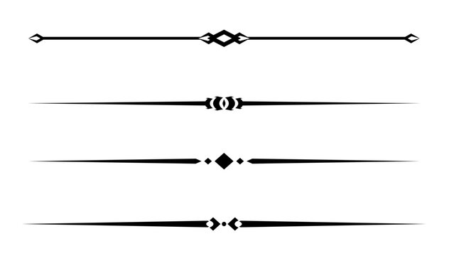 Set of Vintage decorative lines. text dividers. Line border. Lines separators, Borders, Vintage dividers, Underline elements. Vector illustration