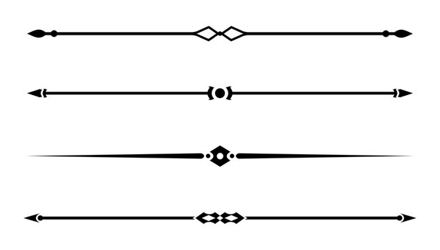 Set of Vintage decorative lines. text dividers. Line border. Lines separators, Borders, Vintage dividers, Underline elements. Vector illustration