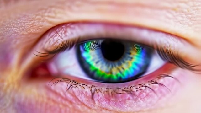 Close-up of a colorful eye