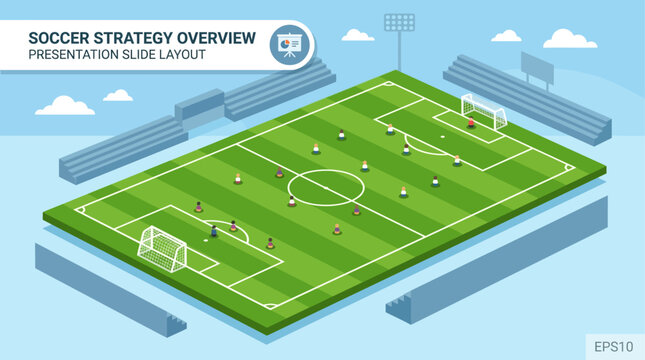 Vector and illustration graphic style, soccer field background, Perspective, Idea for presentation EPS10 