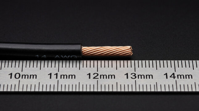 Precision Wire Stripping Photo Showing 12mm Bare Copper Detail for Electrical Training and Industrial Branding