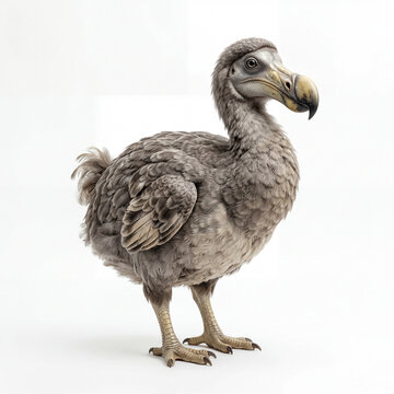 Elegant Dodo Bird with Detailed Plumage Distinctive Beak and Soft Pastel Natural Lighting Portrait Photography