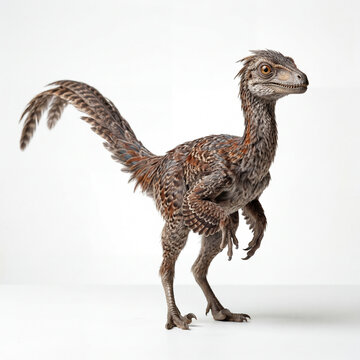 Elegant Feathered Troodon Dinosaur With Intelligent Eyes In Intimate Studio Lighting For Paleo Art Showcase