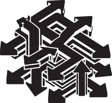 Confusing Black and White Arrows Directional Chaos