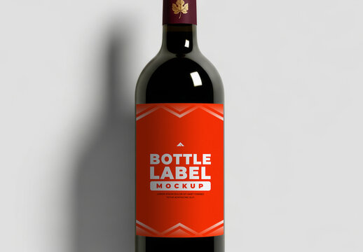 Wine Bottle Label Branding Mockup Template