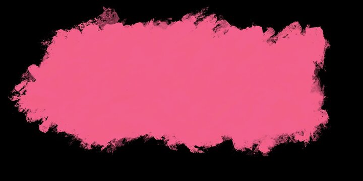 Soft pink brush stroke with irregular organic shape and textured edges on black background.