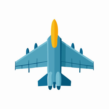 Stylized Blue Jet Fighter Aircraft Illustration