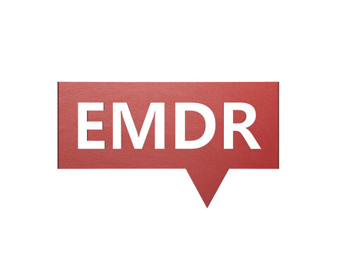 The text EMDR word Eye Movement Desensitization is written on notepad .Minimalist Abstract Design With White Cut Out Paper.Supports PNG files with transparent backgrounds.