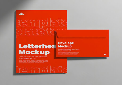 Modern Letterhead Envelope Branding Mockup Template