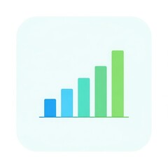Fototapeta premium Growing bar chart with increasing heights in gradient colors