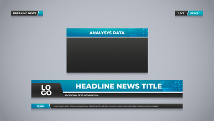 Obraz premium modern broadcast overlay with headline bar for broadcast media studio