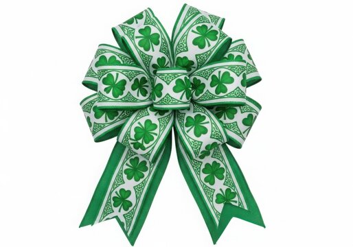 St Patrick's Day bow with shamrock pattern